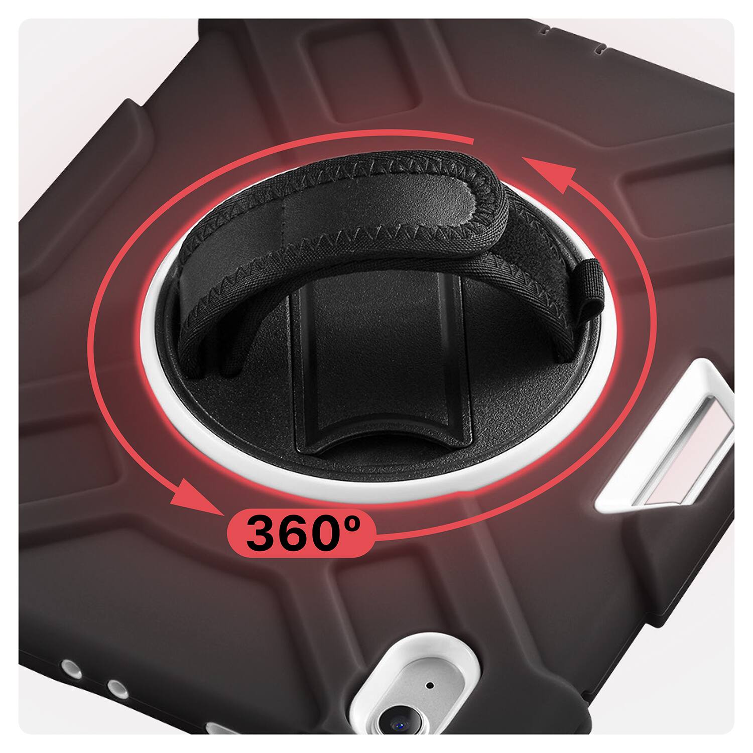 Angle. Vena - For Apple iPad A16 Case, iPad A16 10th/11th Case, 360° Rotating Stand with Pencil Holder, Cover for iPad A16 10.9"Black - Black.