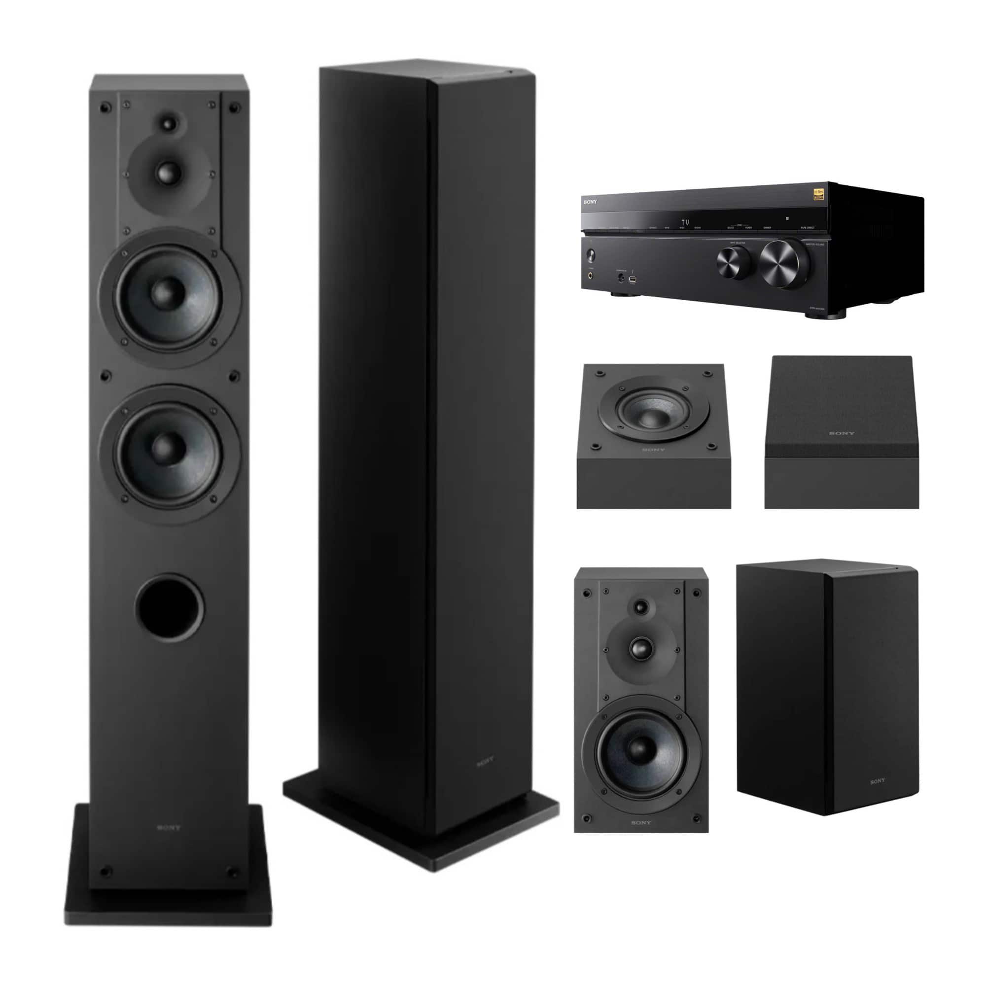 Sony - STR-AN1000 7.2ch 8K AV Receiver with Dolby Atmos and 6 Speakers Bundle