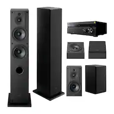 Front. Sony - Sony STR-AN1000 7.2ch 8K AV Receiver with Dolby Atmos and 6 Speakers Bundle.