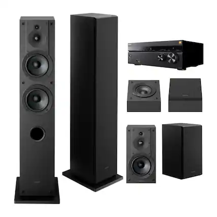 Front. Sony - Sony STR-AN1000 7.2ch 8K AV Receiver with Dolby Atmos and 6 Speakers Bundle.