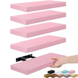 Sorbus - Floating Shelves for Wall, Bathroom Shelves Wall Mounted for Kitchen, Bedroom, Living Room, Bathroom - Pink