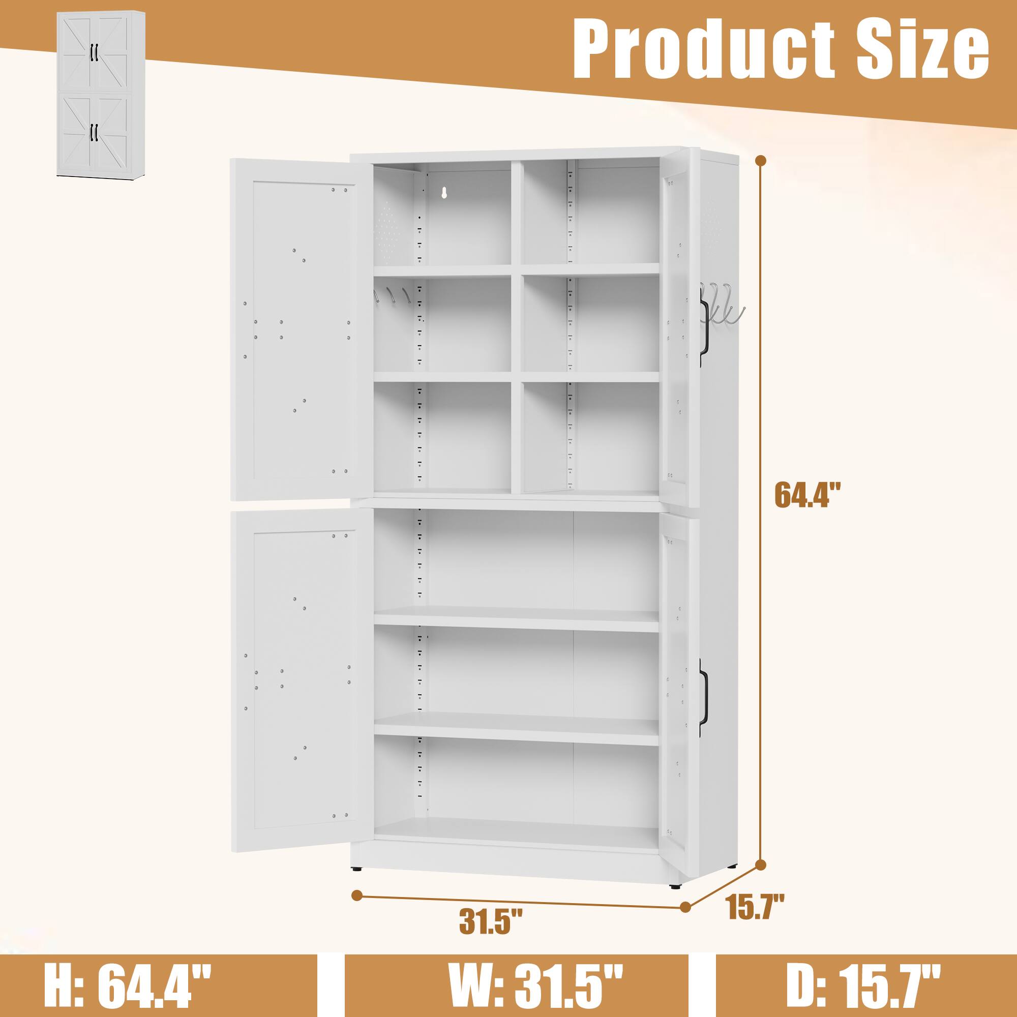 Product Size

H: 64.4"  
W: 31.5"  
D: 15.7"