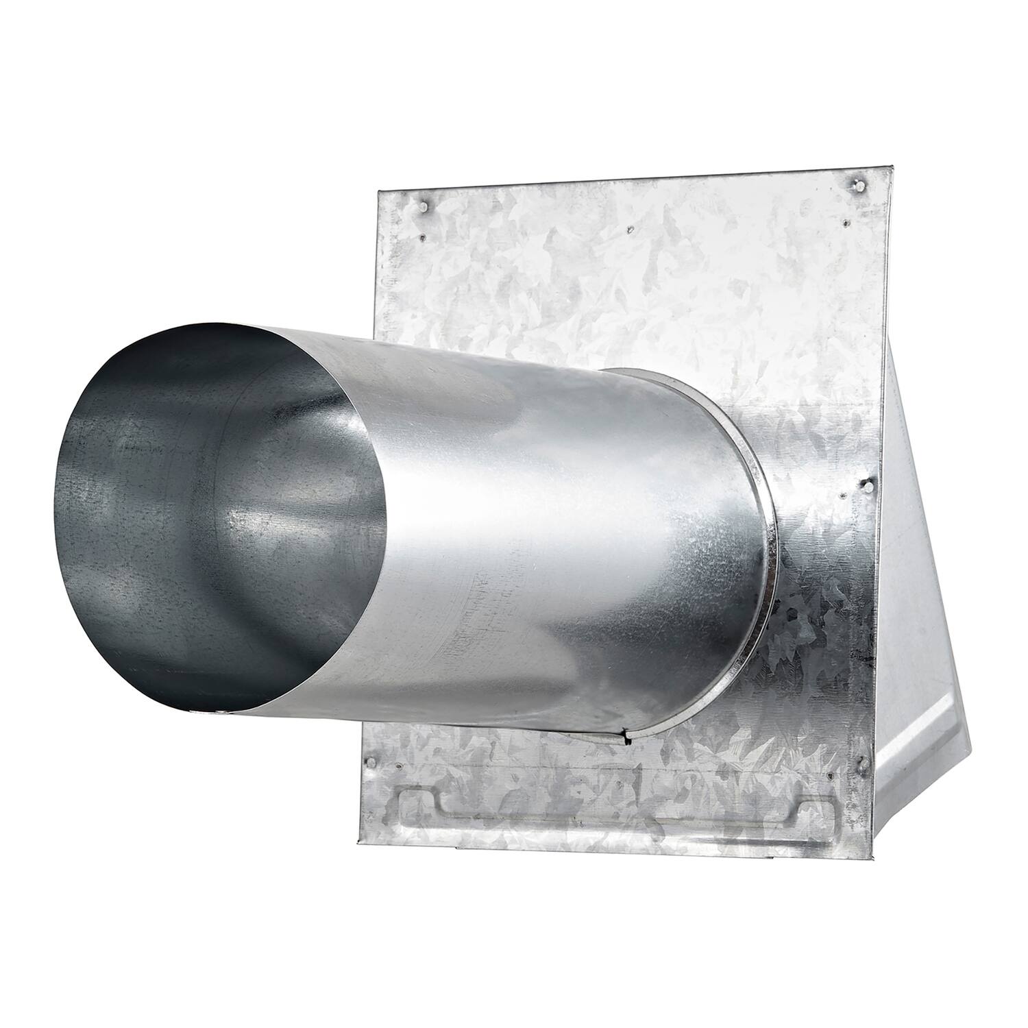 Left. Lambro - 6" 26-Gauge Galvanized Steel Wall Exhaust Hood, Damper, Wire Mesh Screen, 11" Pipe, 3460GMS-11.