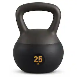 Fitvids - Soft Kettlebell Ergonomic Grip, Iron & Sand Filled, 25 Pounds - Black