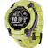 The image shows a Garmin watch with a yellow band and a black face. The watch displays the time as 5:56 and the date as 8:47. The watch also has a GPS feature, which is currently showing a 100% signal. The watch face also shows the battery life as 1010, and the heart rate monitor is set to "ABC." The watch is currently in the "light" mode, and the GPS is set to "sat 1." The watch also has a "menu" button, which can be used to access additional features and settings.