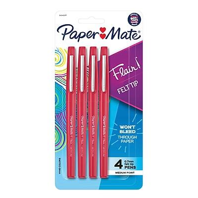 Paper Mate - PaperMate Flair Felt Pen, Medium Point, 0.7mm, 4 Pack - Red Ink