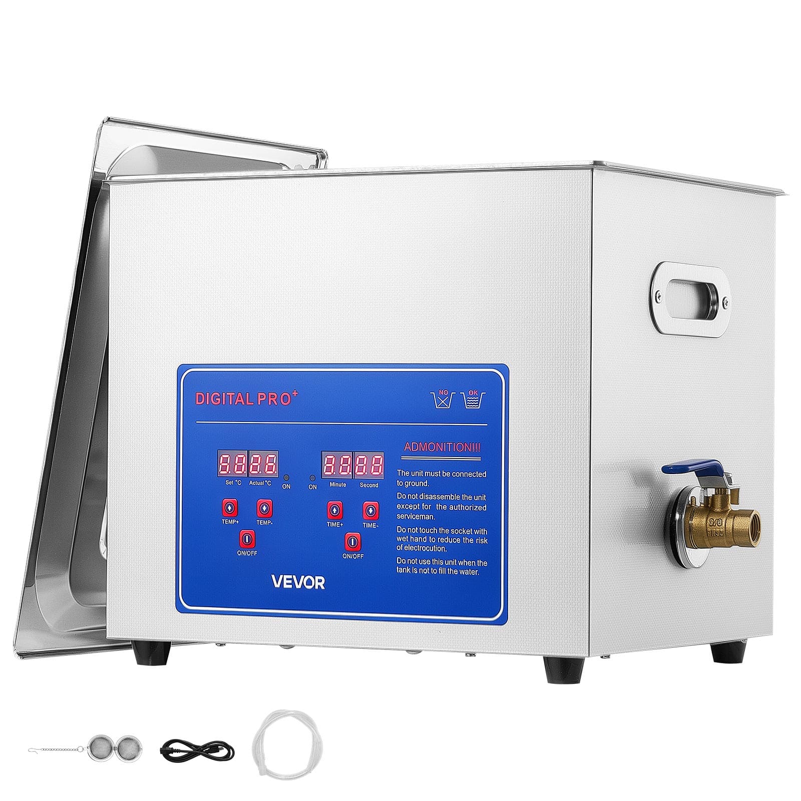 VEVOR - Ultrasonic Cleaner 10L-Class Capacity Ultrasonic Parts Cleaner 40kHz,Digital Time and Temp Control,Stainless Steel Ultra - Silver;Blue price history on PriceWatchPro