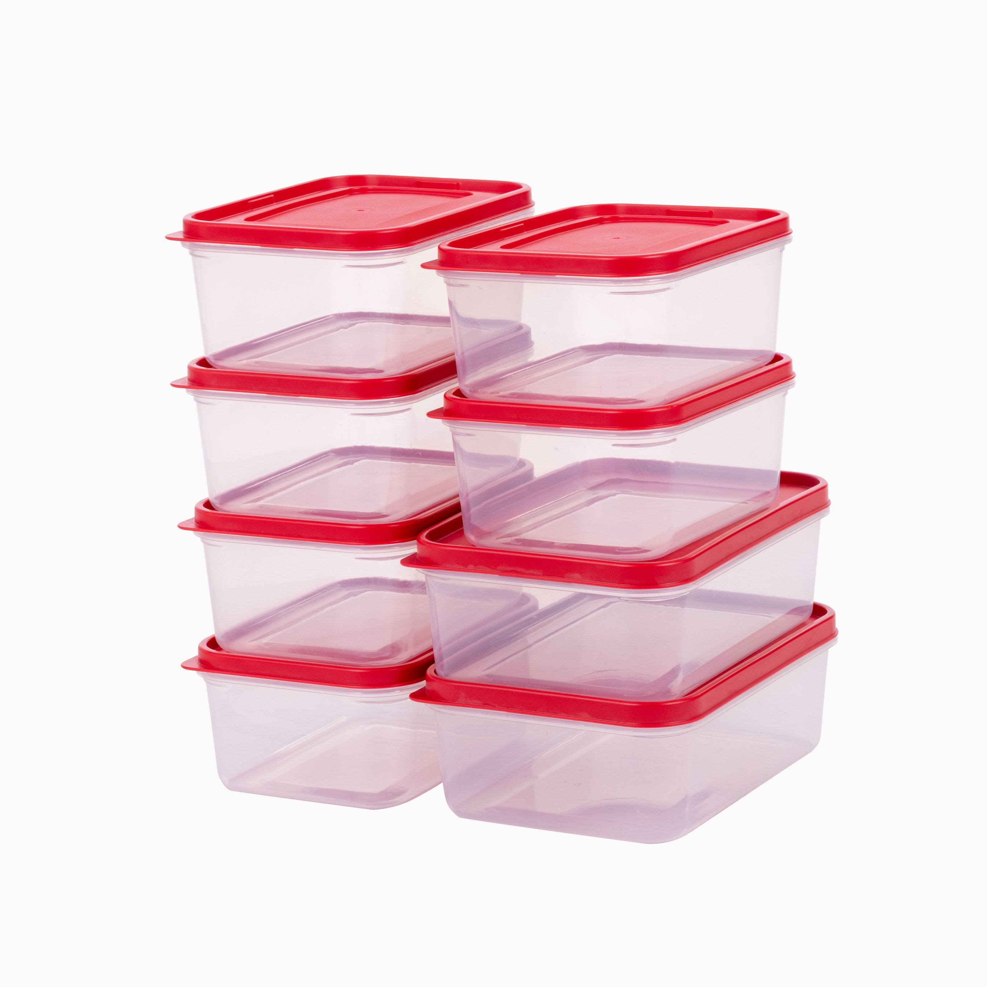Front. IRIS USA - IRIS Plastic Food Storage Containers With Lids , Microwave Freezer Safe, BPA-Free, 8Pk.