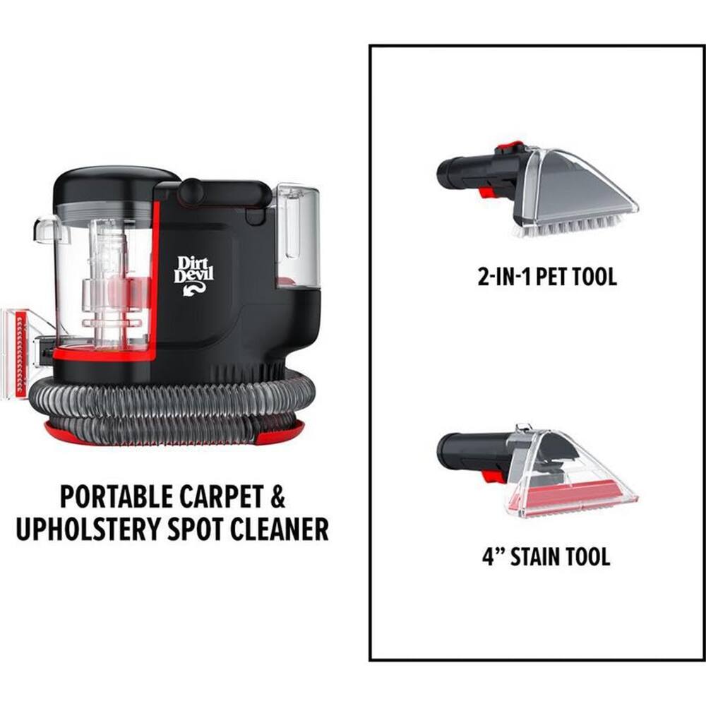Dirt Devil 2-IN-1 PET TOOL PORTABLE CARPET & UPHOLSTERY SPOT CLEANER 4" STAIN TOOL

PORTABLE CARPET & UPHOLSTERY SPOT CLEANER

2-IN-1 PET TOOL

4" STAIN TOOL