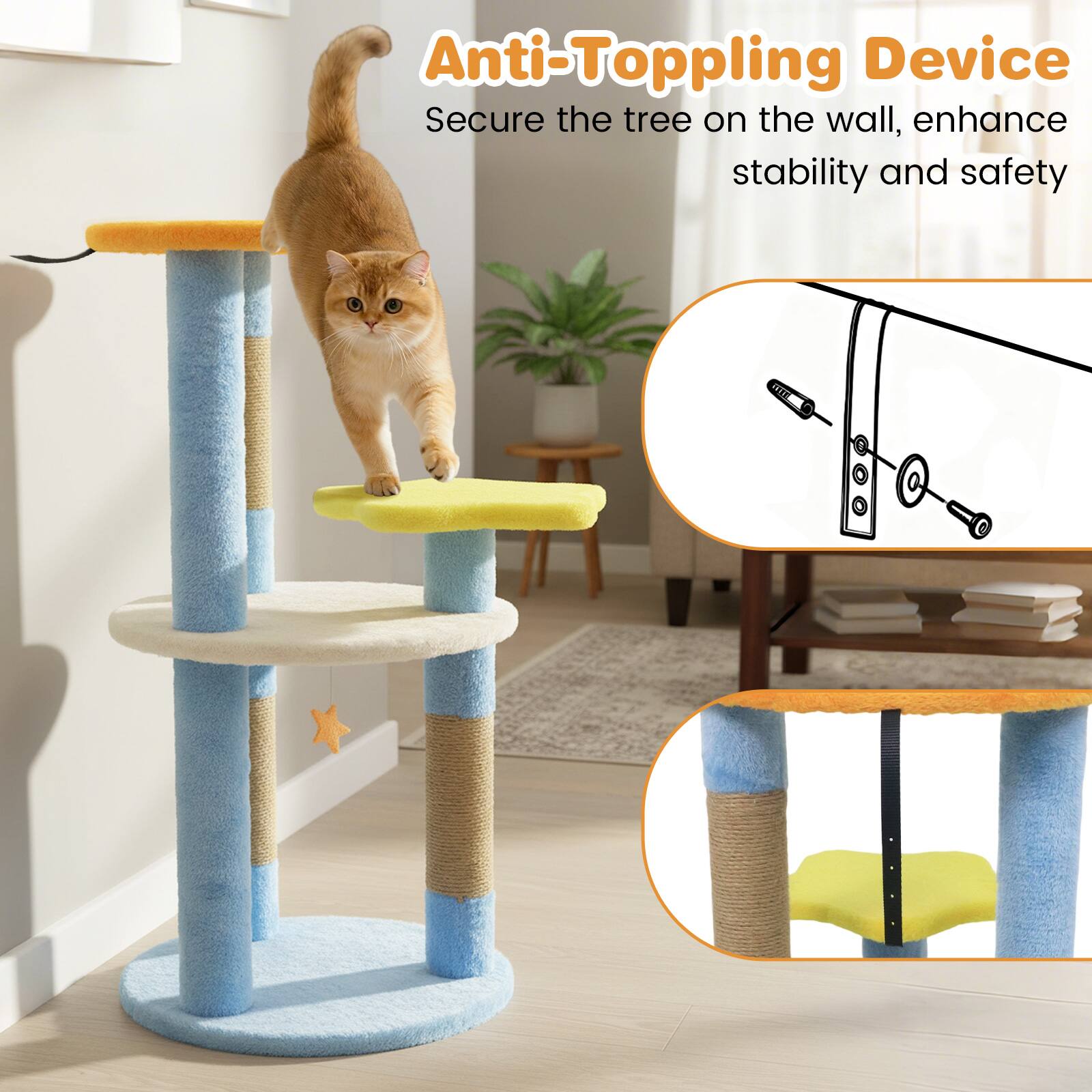 Anti-Topping Device  
Secure the tree on the wall, enhance stability and safety