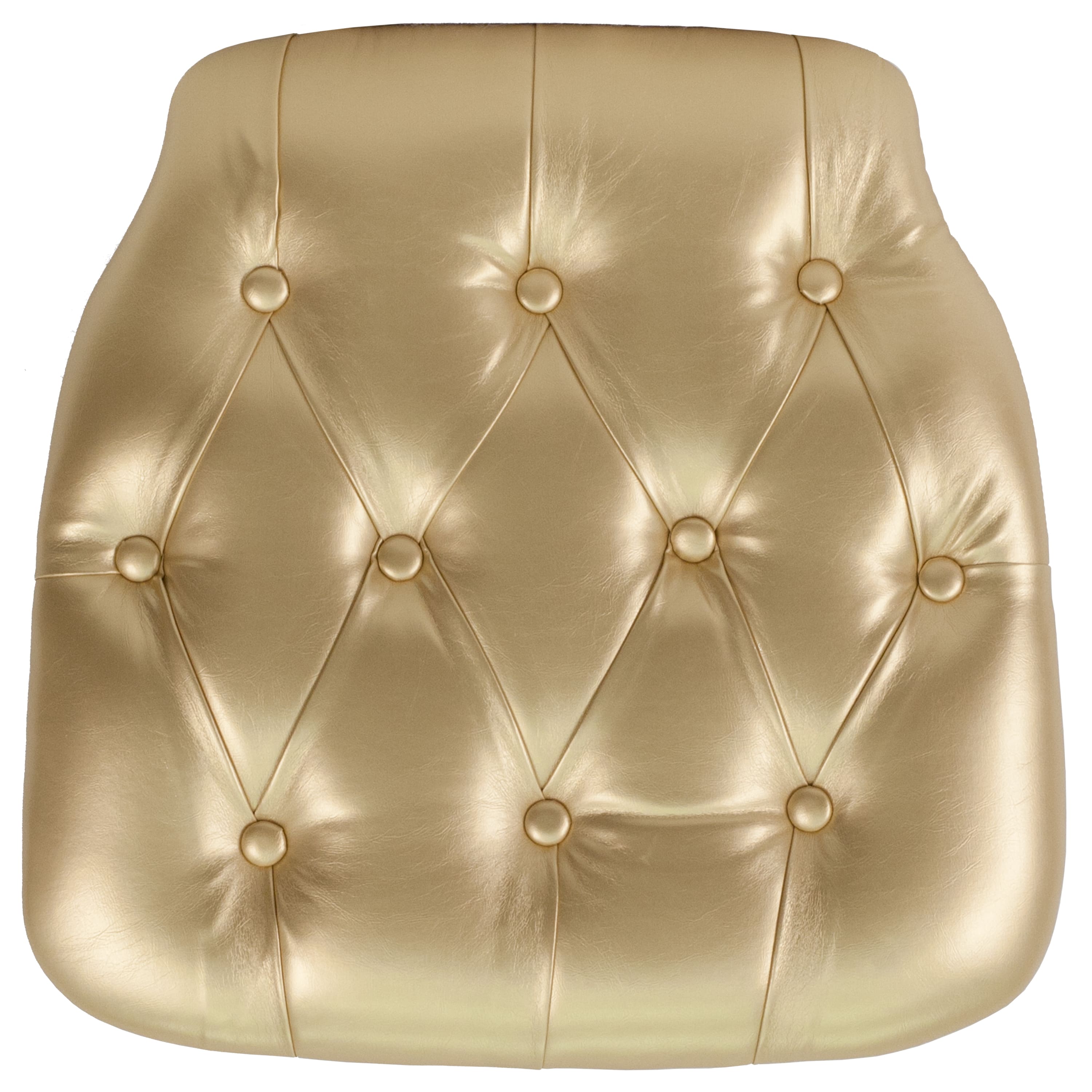 Emma + Oliver - Hard Tufted Vinyl Chiavari Chair Cushion - Gold