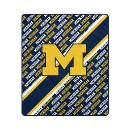 Pegasus - Michigan Wolverines 60" x 70" Diagonal Lined Wordmark Ultra Soft Blanket - Multicolor