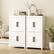 Alt View 6. Homcom - Farmhouse Bathroom Storage Cabinet with 4 Barn Doors, Bathroom Floor Cabinet with 2 Adjustable Shelf - White.