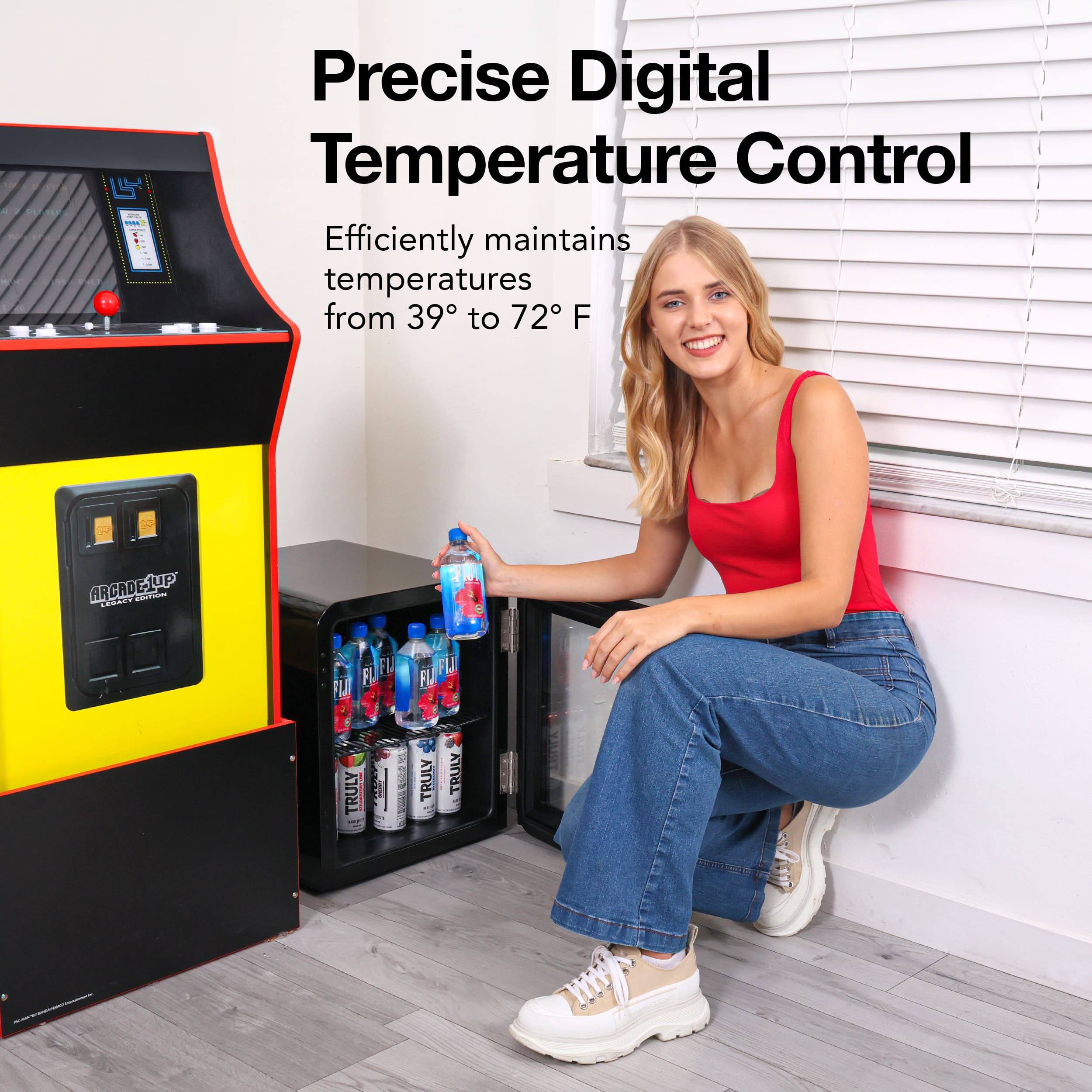 Precise Digital Temperature Control efficiently maintains temperatures from 39 to 72°F.