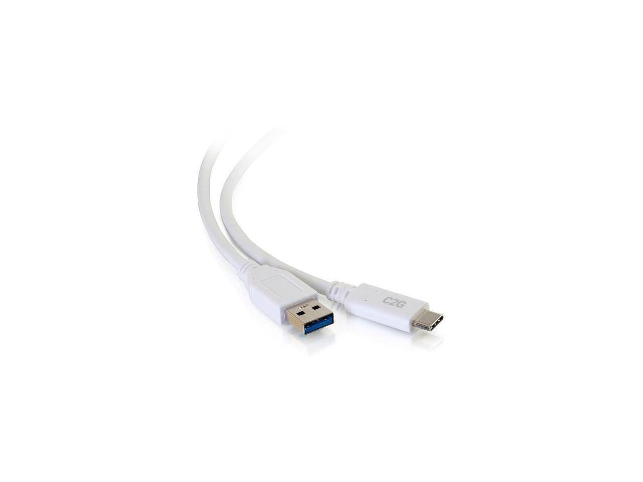Alt View 7. Cables to Go - C2G 28835 C2G 3FT USB 3.0 USB TYPE C TO USB A USB CABLE WHITE M/M.