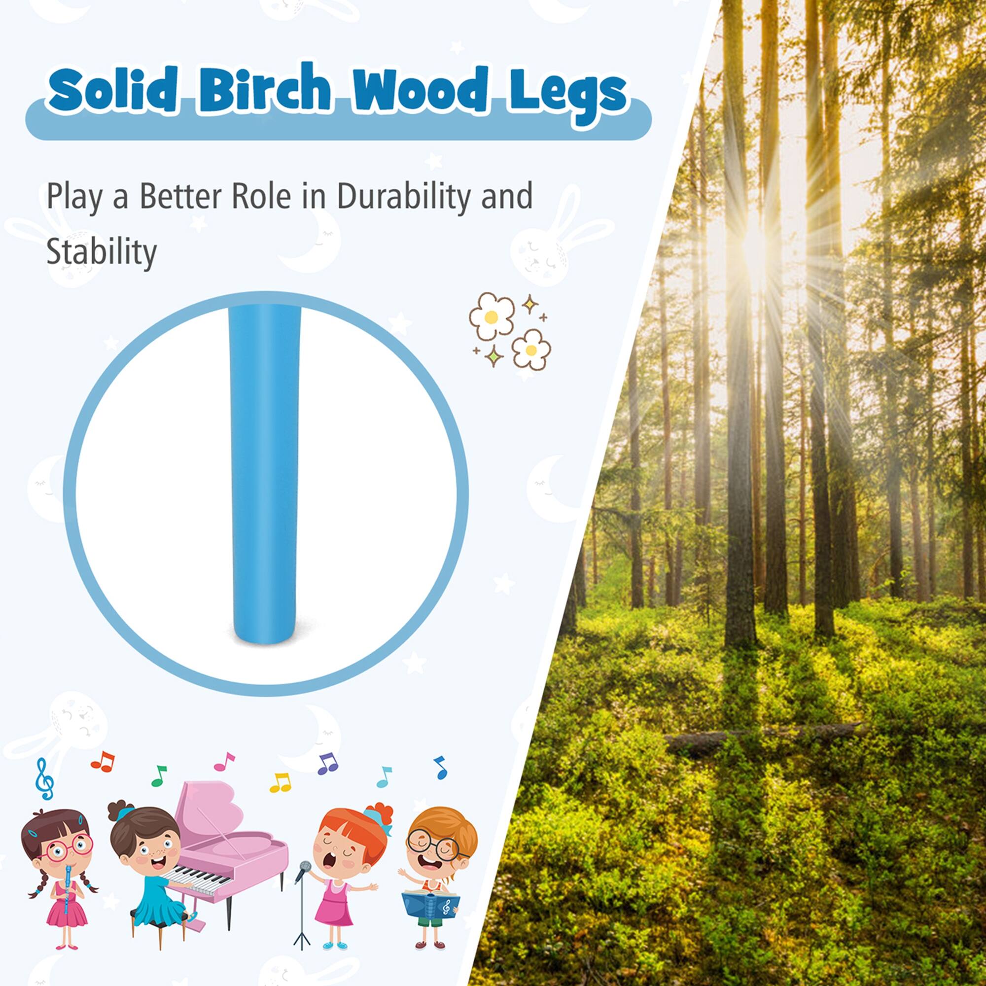 Solid Birch Wood Legs Play a Better Role in Durability and Stability.