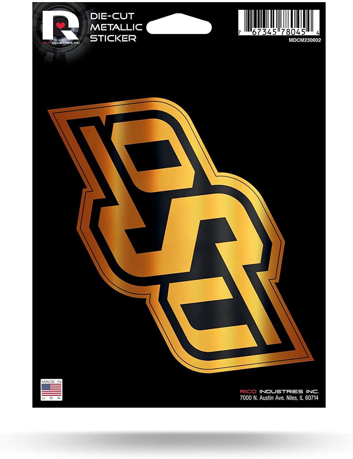 Rico Industries - Oklahoma State Cowboys Die Cut Metallic Sticker - windows, laptops, notebooks and more - Multi