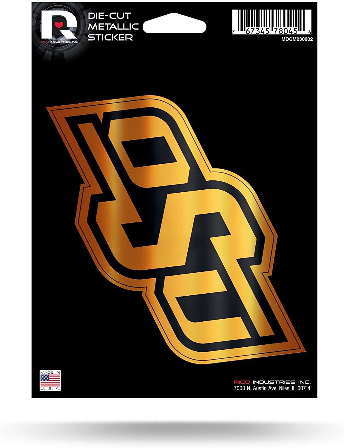 Rico Industries - Oklahoma State Cowboys Die Cut Metallic Sticker - windows, laptops, notebooks and more - Multi