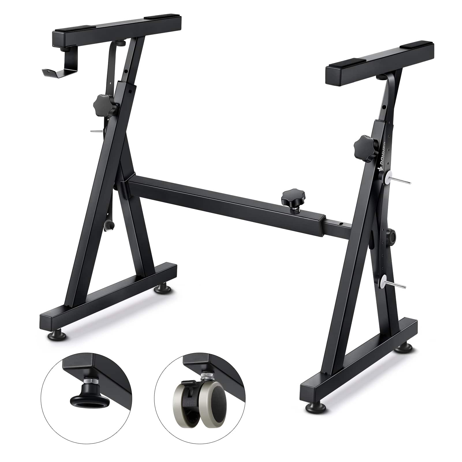 Front. Donner music - Donner Heavy duty Z style piano keyboard stand - Black.