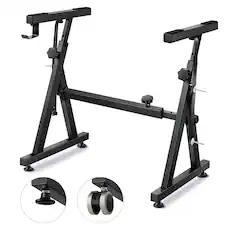 Front. Donner music - Donner Heavy duty Z style piano keyboard stand - Black.