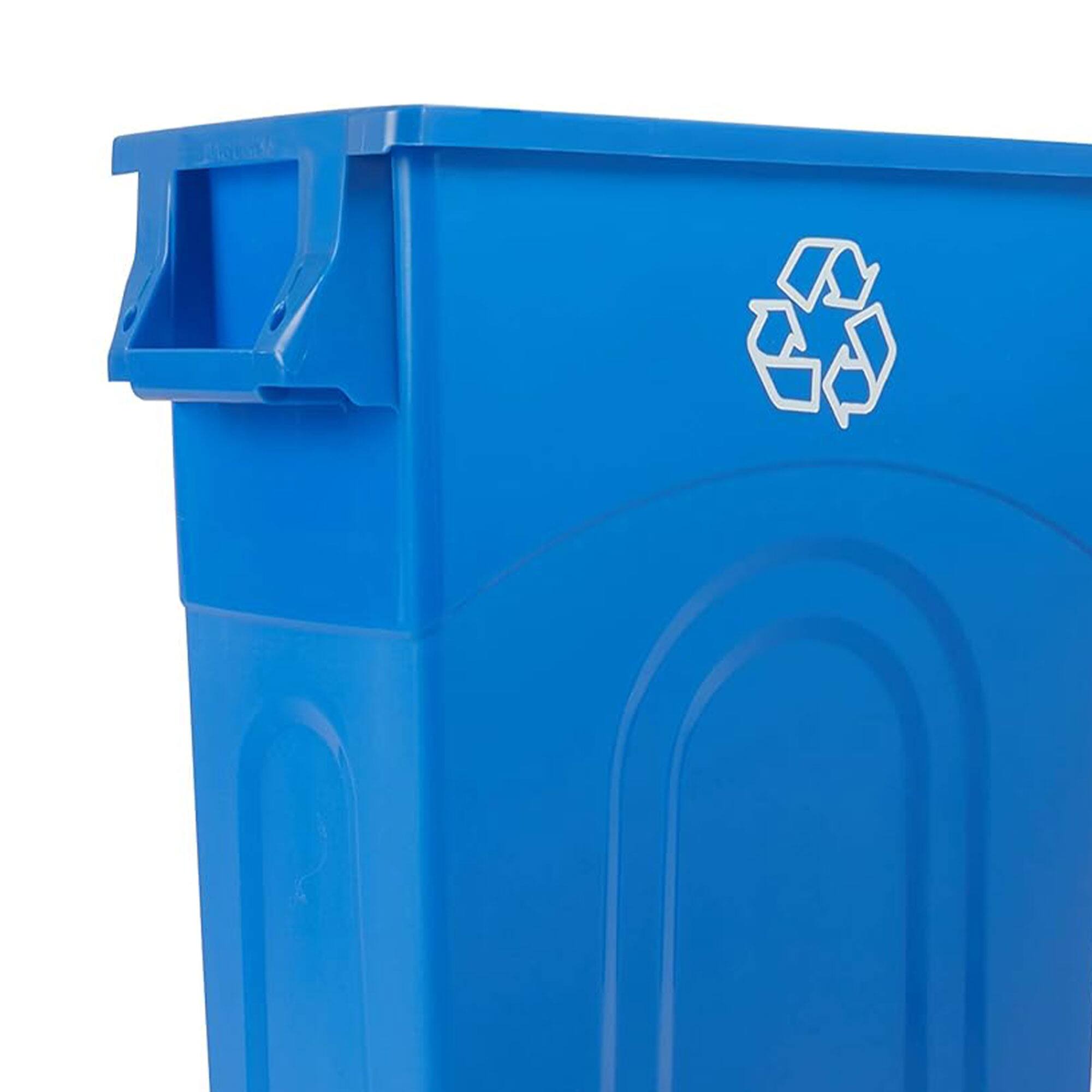 Alt View 6. United Solutions - United Solutions 4 Pack Highboy Recycling Bin, Slim Trash Can, 23 Gallon, Blue - Blue.