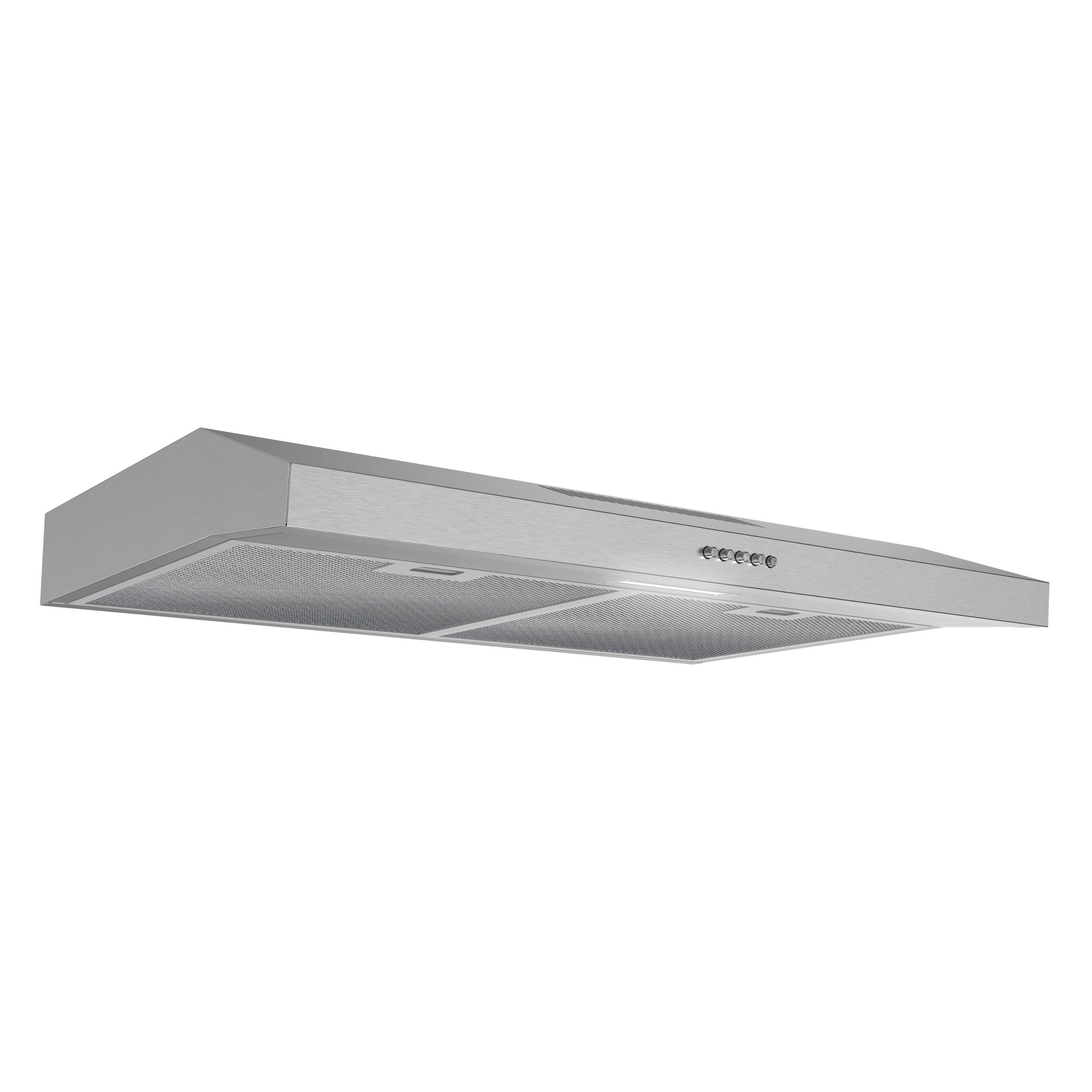 Alt View 1. Streamline - 30 in. Ausa Convertible Undermount 80 CFM Range Hood, Mesh Filters, Push Button Control, LED Light - Brushed Stainless Steel.