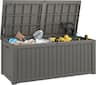 Yardgrace - 190 Gal. Resin Deck Box Outdoor Waterproof Storage Lockable UV Resistant for Patio Furniture Garden Tools Pool Supplies - Brown