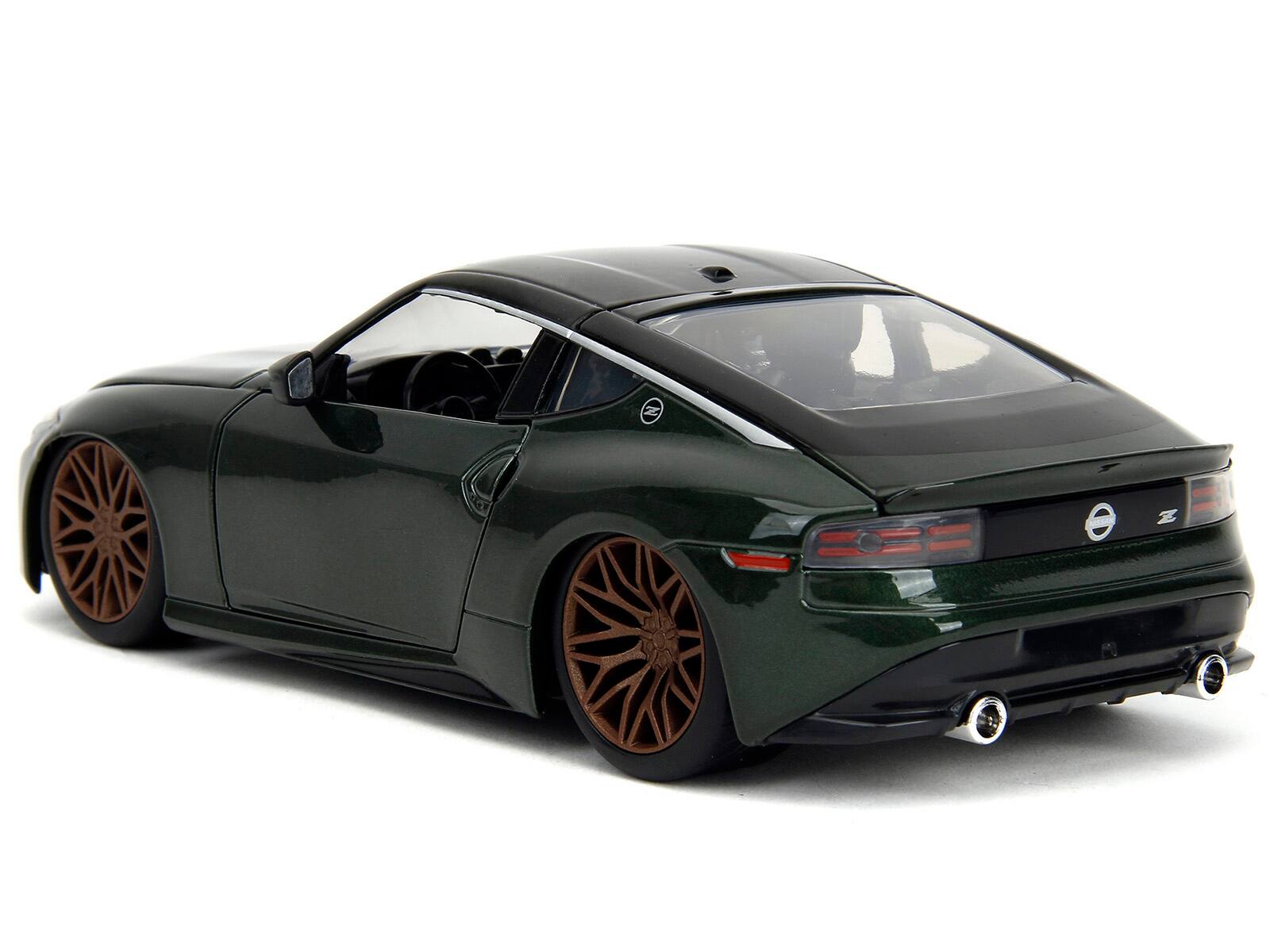 Alt View 1. Jada - 2023 Nissan Z Dark Green Metallic with Black Top "Fast X" (2023) Movie "Fast & Furious" Series 1/24 - Dark Green Metallic With Black.