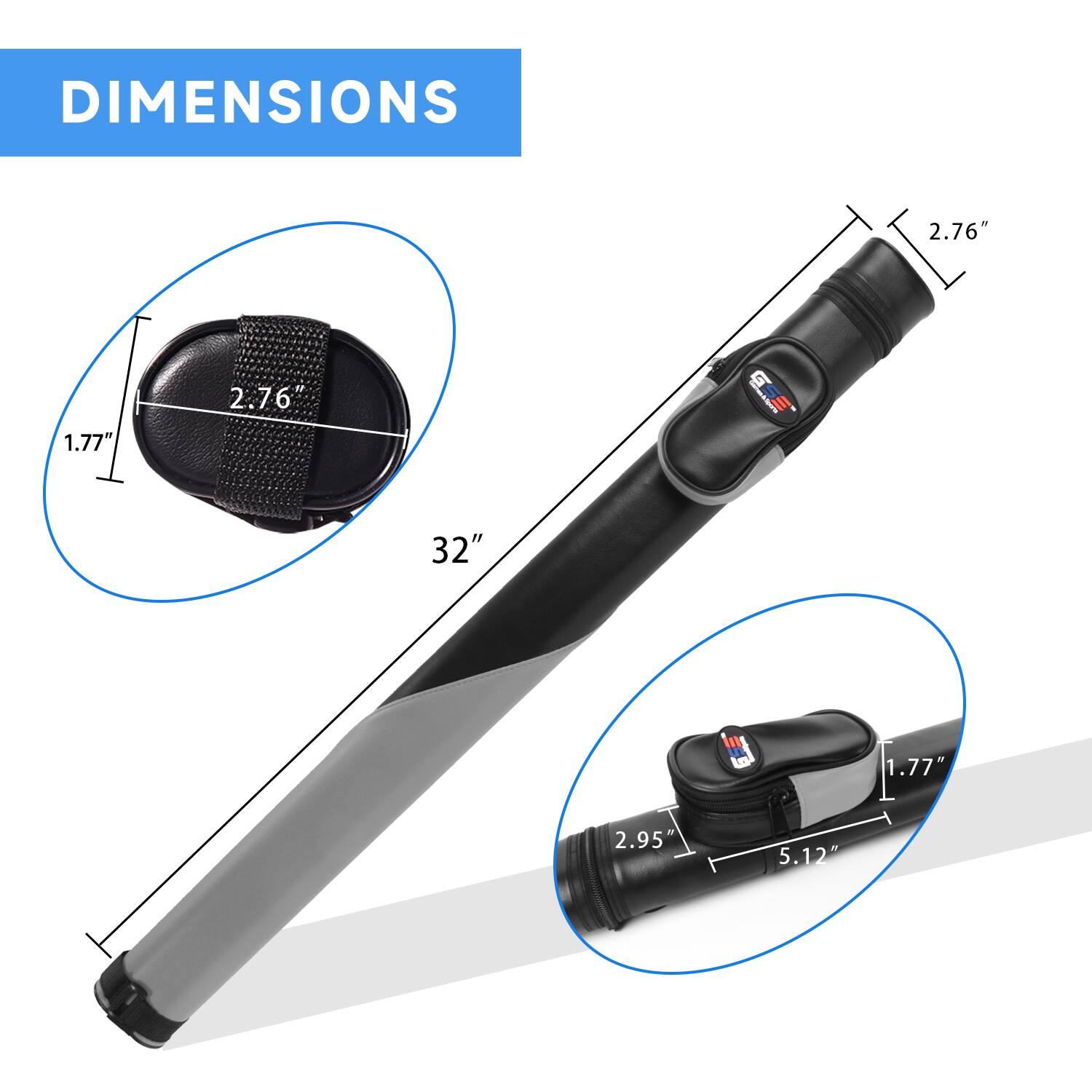 DIMENSIONS 2.76" 1.77" 32" 1.77" 2.95 5.12