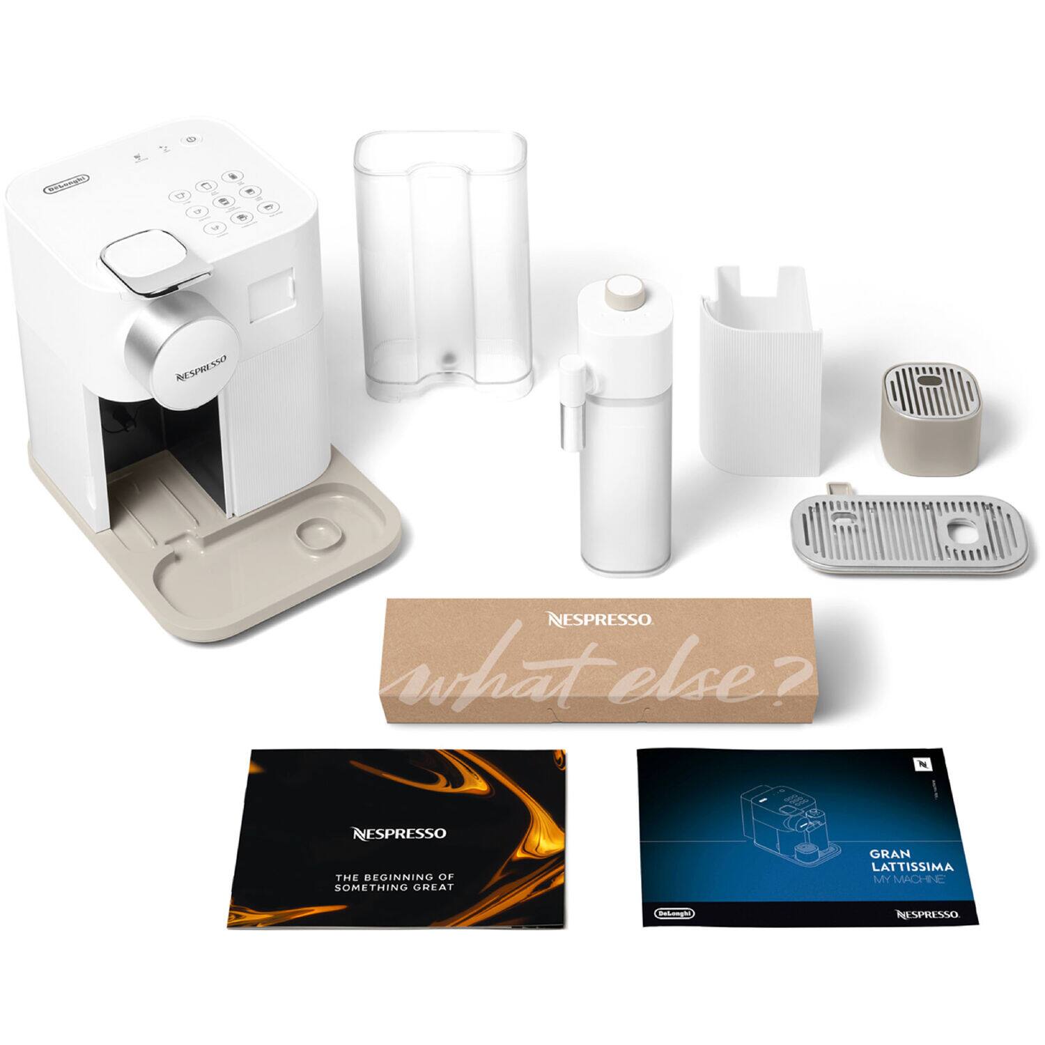 "NESPRESSO what else? N NESPRESSO THE BEGINNING OF SOMETHING GREAT GRAN LATTISSIMA MY MACHNE tnrkrgnt NESPRESSO"