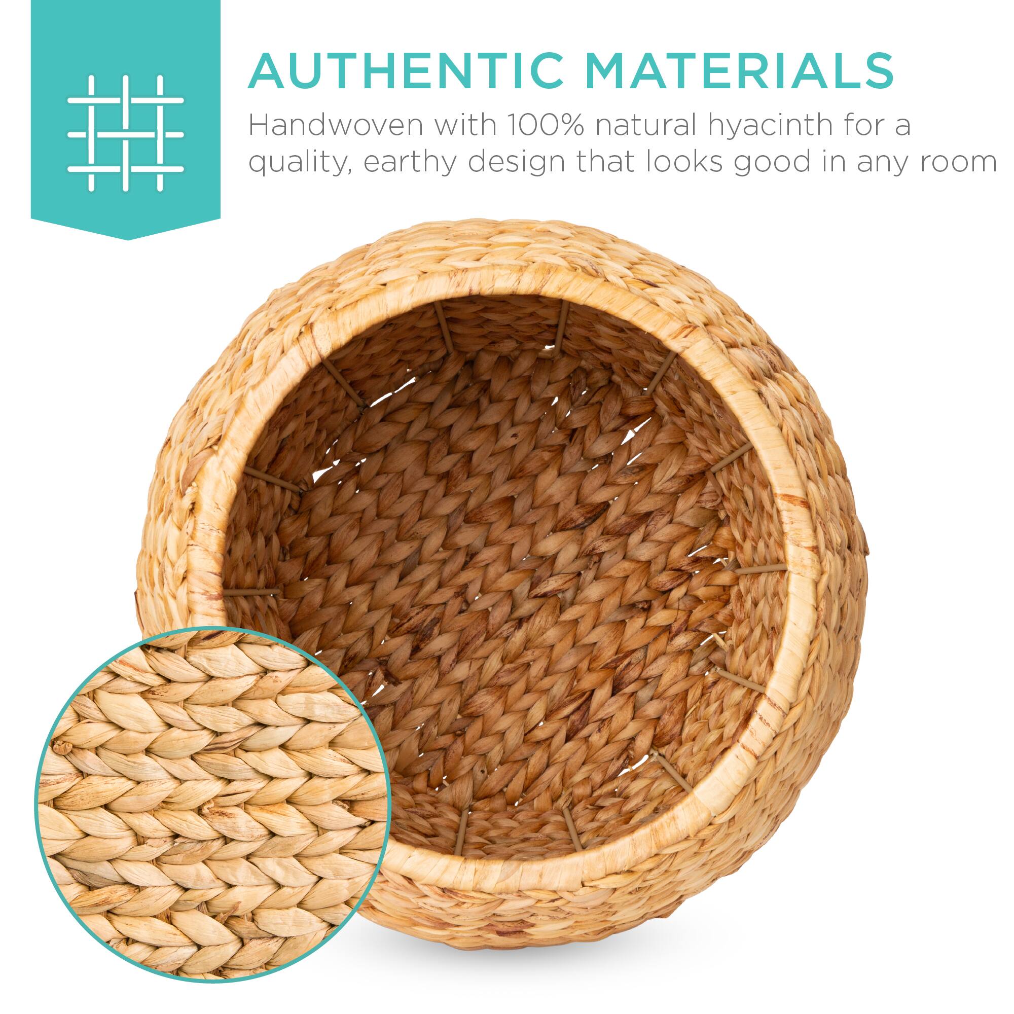 AUTHENTIC MATERIALS  
Handwoven with 100% natural hyacinth for a quality, earthy design that looks good in any room