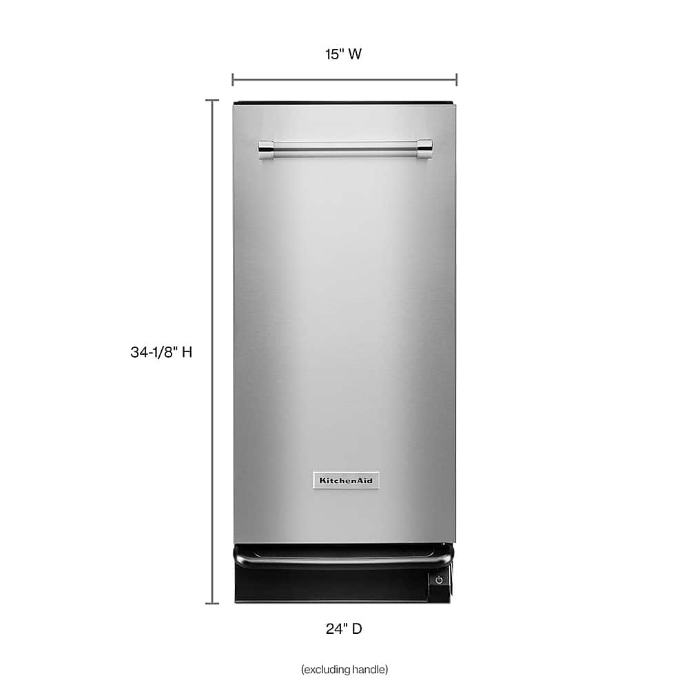 The text "15" W 34-1/8" H KitchenAid 24" (excluding handle)" is already correct.