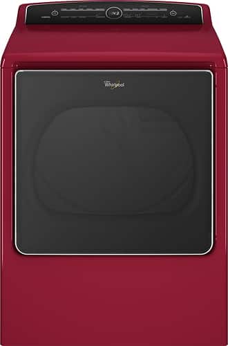 Whirlpool - Cabrio 8.8 Cu. Ft. 23-Cycle High-Efficiency Gas Dryer with Steam - Cranberry Red - Larger Front