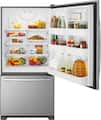 Amana - 33 in. Wide 22.1 cu. ft. Bottom-Freezer Refrigerator - Stainless Steel