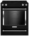 KitchenAid - 6.4 Cu. Ft. Self-Cleaning Slide-In Electric Convection Range - Black-Front_Standard