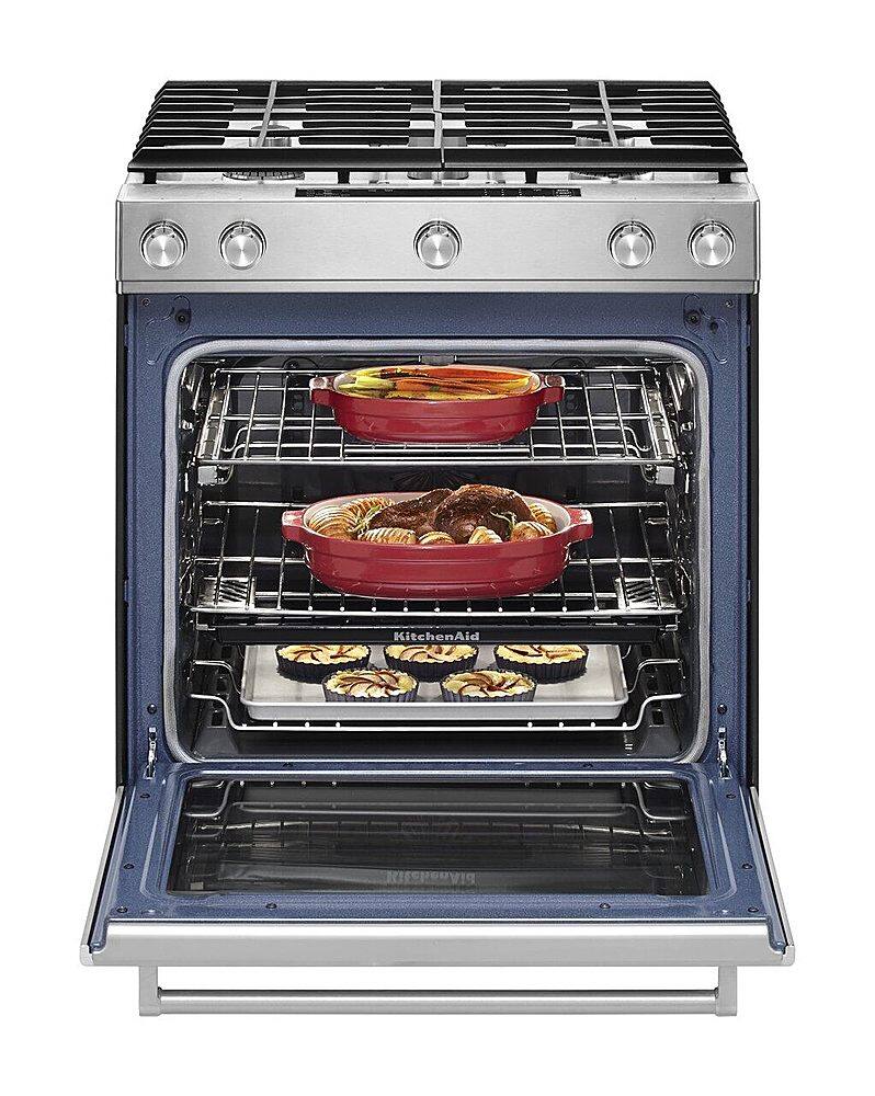 Alt View 14. KitchenAid - 6.5 Cu. Ft. Self-Cleaning Slide-In Gas Convection Range - Stainless steel.