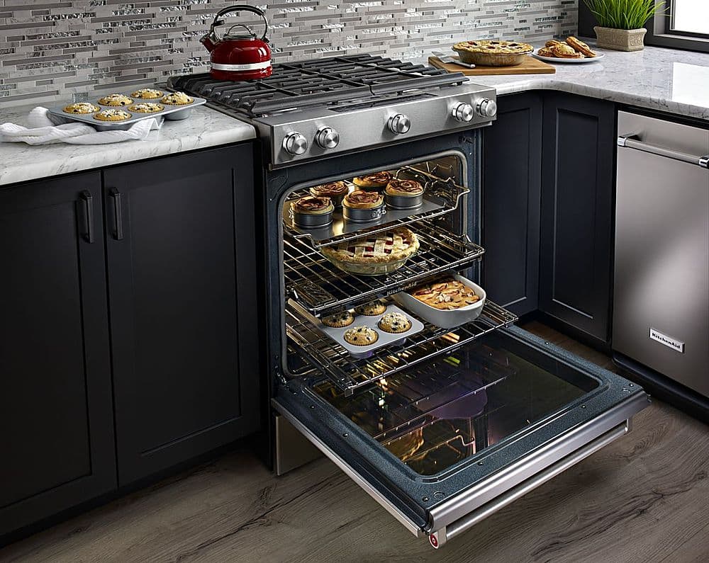 Alt View 18. KitchenAid - 6.5 Cu. Ft. Self-Cleaning Slide-In Gas Convection Range - Stainless steel.