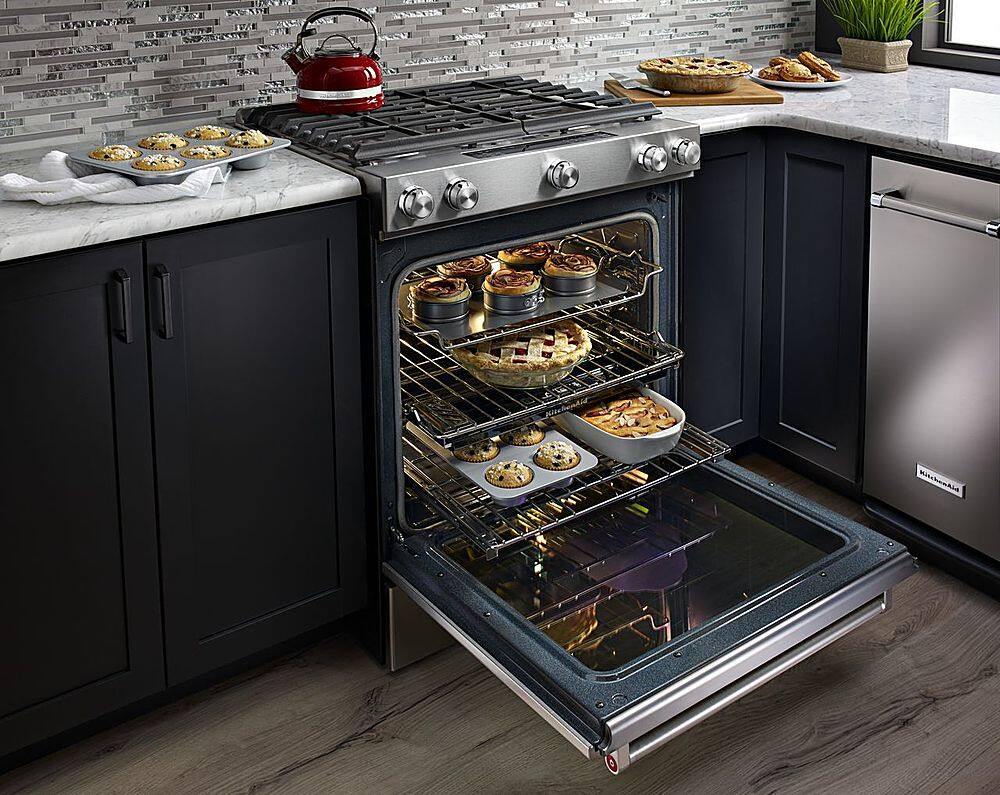 Alt View 18. KitchenAid - 6.5 Cu. Ft. Self-Cleaning Slide-In Gas Convection Range - Stainless steel.