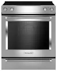 KitchenAid - 7.1 Cu. Ft. Self-Cleaning Slide-In Electric Convection Range - Stainless Steel - Front_Zoom