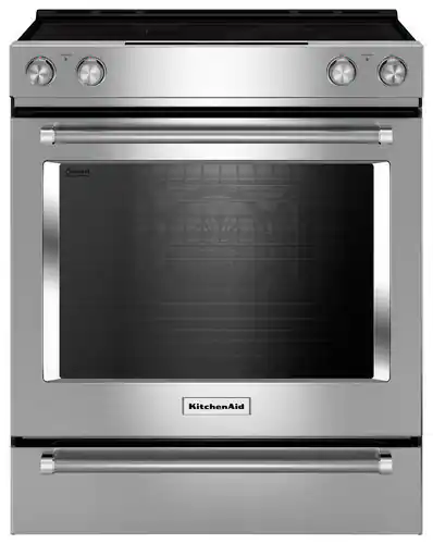 KitchenAid - 7.1 Cu. Ft. Self-Cleaning Slide-In Electric Convection Range - Stainless Steel