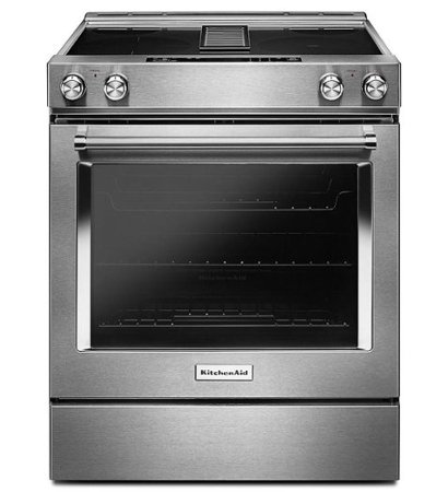 KitchenAid - 6.4 Cu. Ft. Self-Cleaning Slide-In Electric Convection Range - Stainless Steel