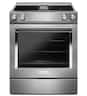 KitchenAid - 30 in. Wide 4 element 6.4 cu. ft. Self-Cleaning Slide-In Electric Convection Range - Stainless Steel