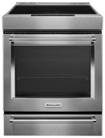 KitchenAid - 7.1 Cu. Ft. Self-Cleaning Slide-In Electric Induction Convection Range - Stainless Steel - Front_Zoom
