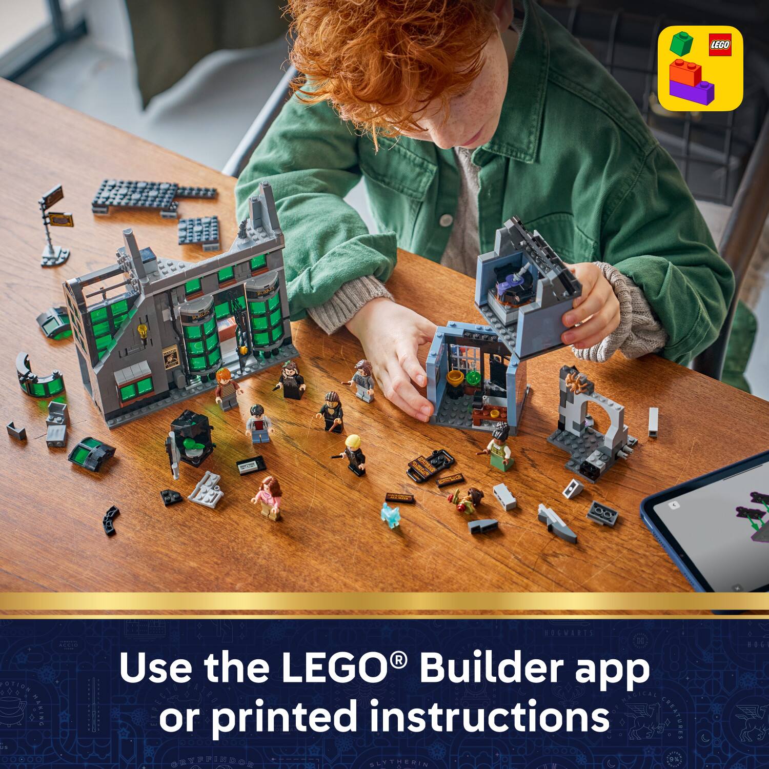 Use the LEGO® Builder app or printed instructions
