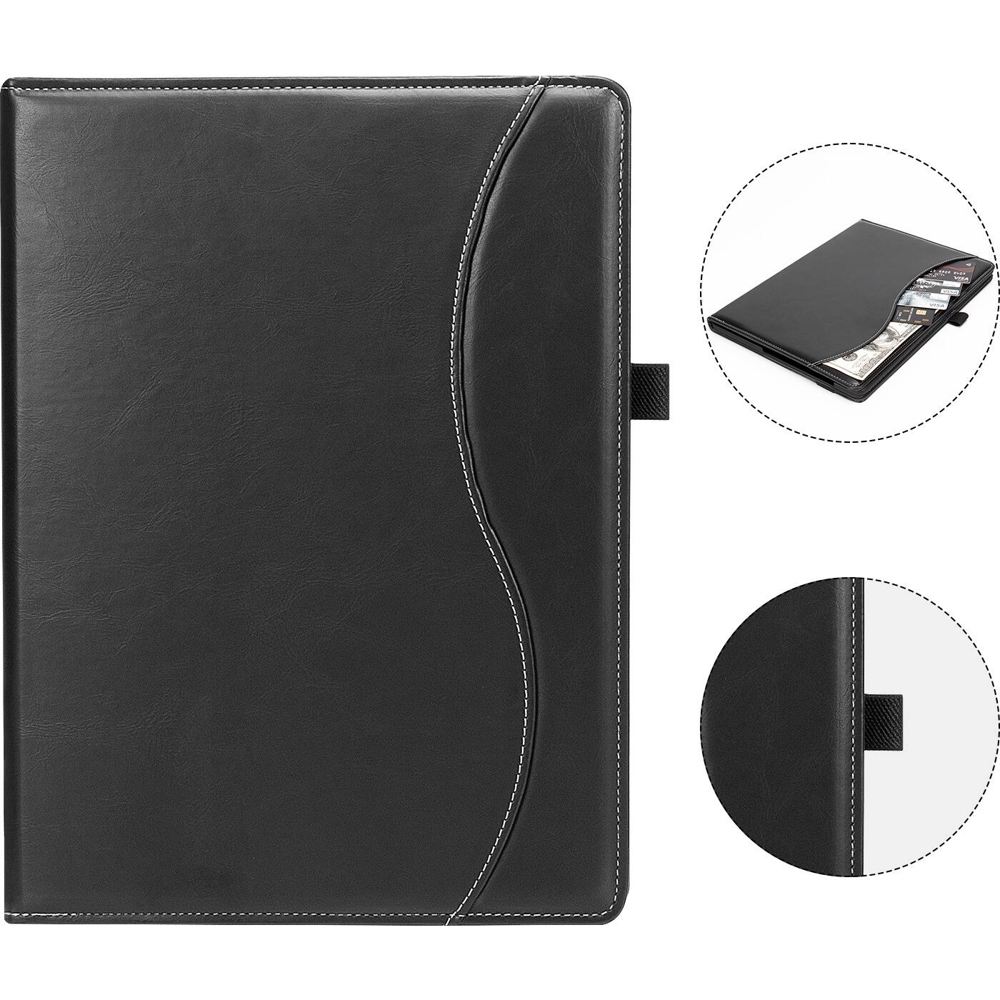 Alt View 11. SaharaCase - Business Series Folio Case for Samsung Galaxy Tab S8+ and Tab S7 FE - Black.