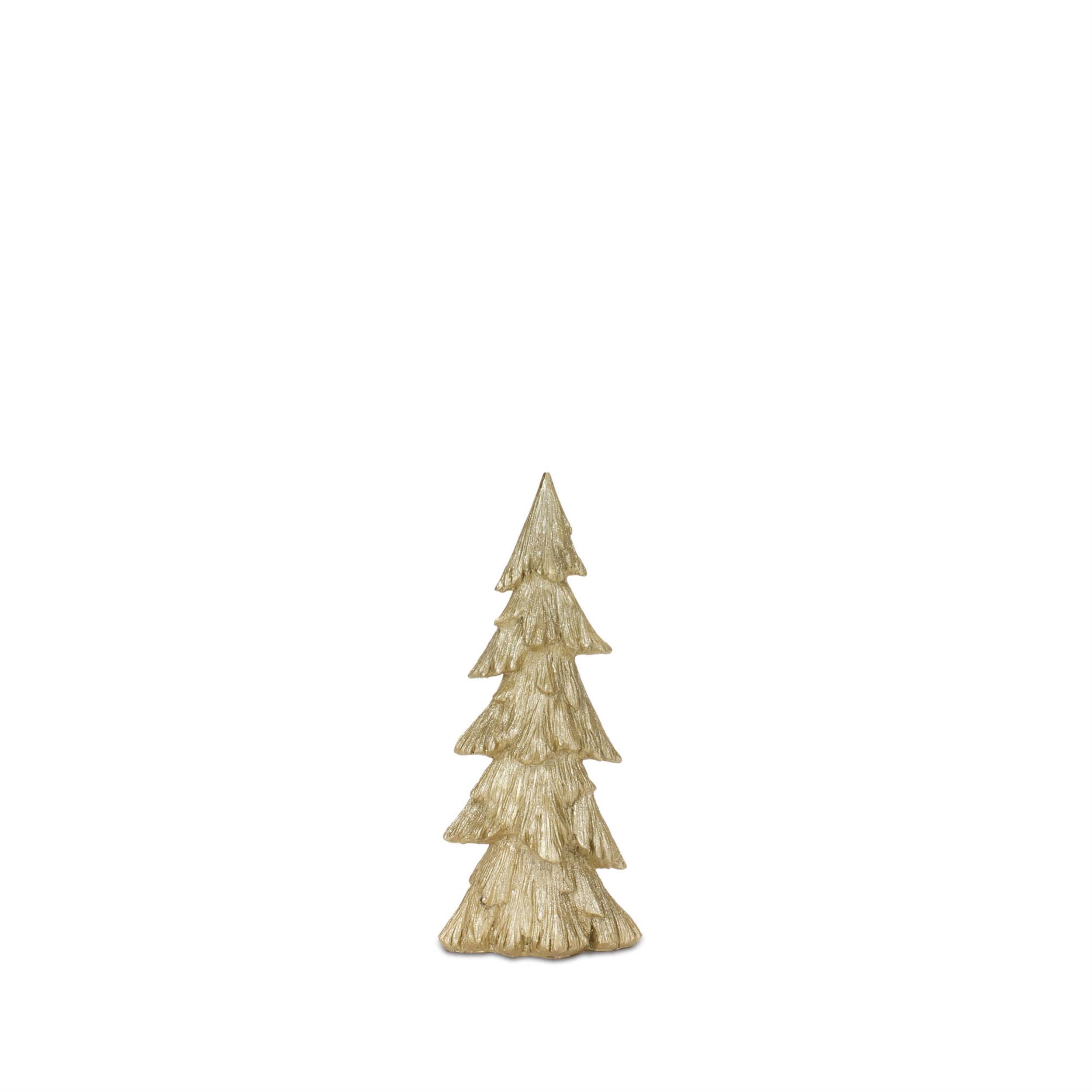 Alt View 2. BreeBe - Rustic Gold Pine Tree (Set of 3) - Gold.