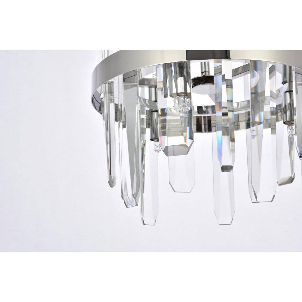 Alt View 2. Elegant Lighting - Serena 12 inch crystal round pendant in chrome - Chrome.