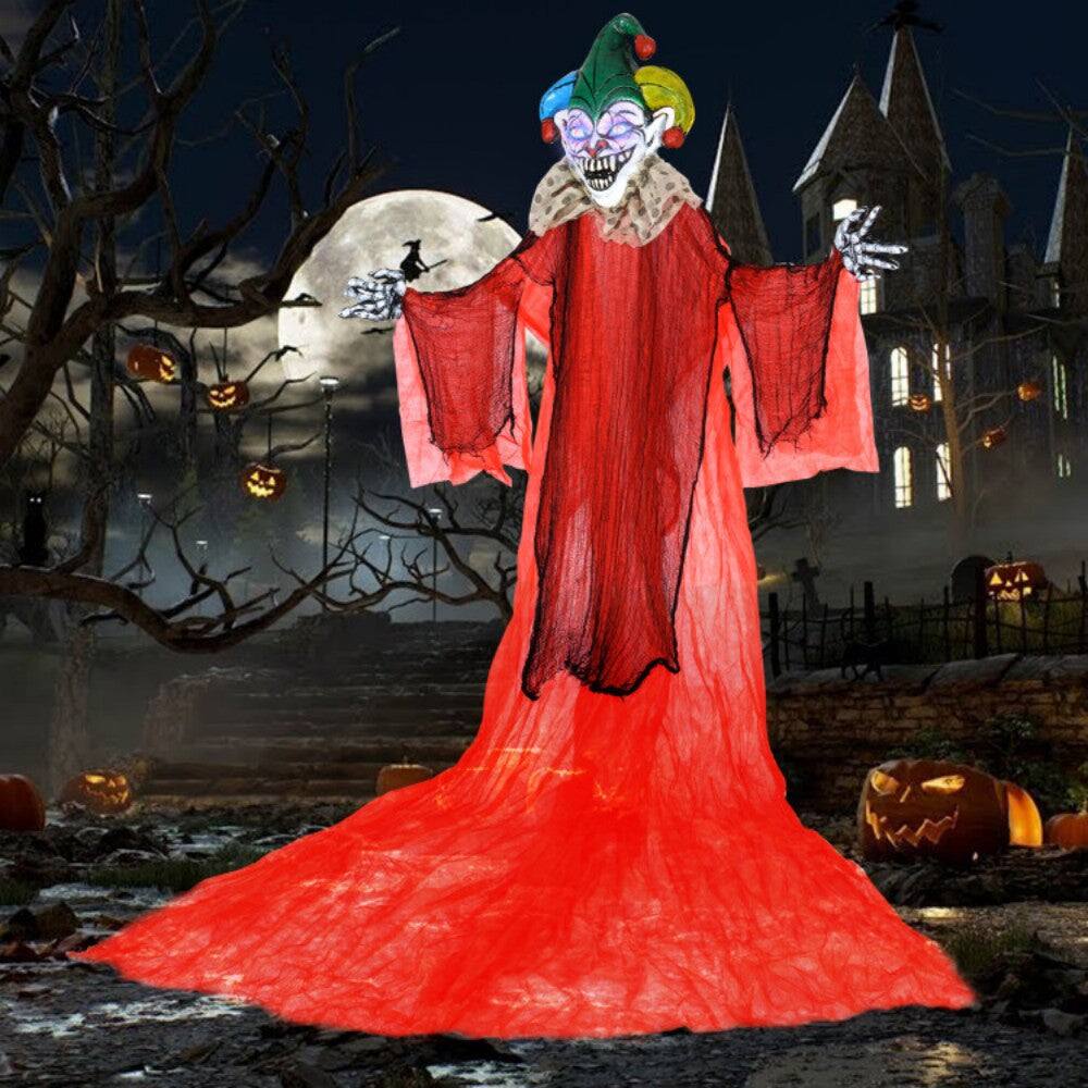Alt View 1. Boyel Living - Scary Hanging Clown with Flashing Eyes for Halloween - Multicolor.