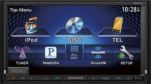  Kenwood - 7&quot; - CD/DVD - Built-In Bluetooth - In-Dash Receiver with Fixed Faceplate