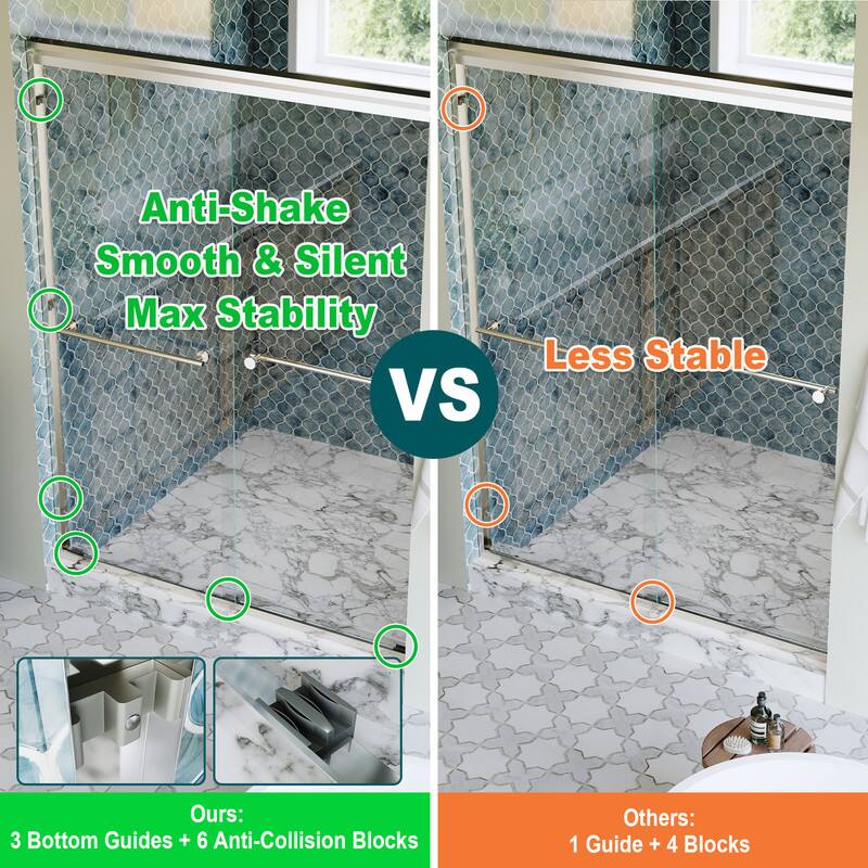 Anti-Shake Smooth & Silent Max Stability VS Less Stable

Ours: 3 Bottom Guides + 6 Anti-Collision Blocks

Others: 1 Guide + 4 Blocks